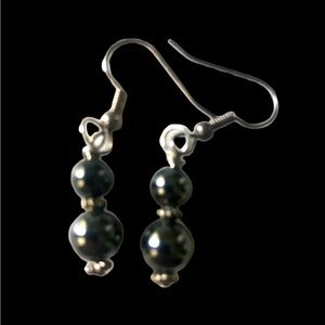 Earrings hematite dangle drop